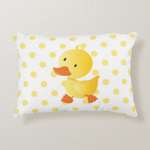 Cute Gult Duckie Polka dots Prydnadskudde