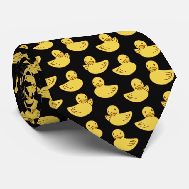 Cute Gult Ducky Mönster Rubber Ankor Black Slips (Rullad)