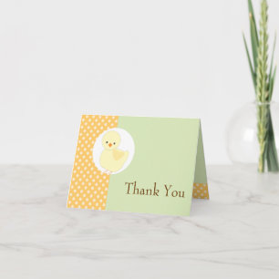 Cute Gult Ducky Polkadot Tackkort Card