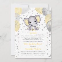 Cute Gult Elephant-ballonger kör med babyskor