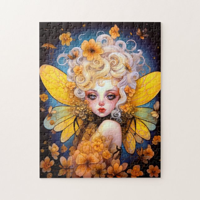 Cute Gult Fairy Fantasy Art Pussel (Vertikal)