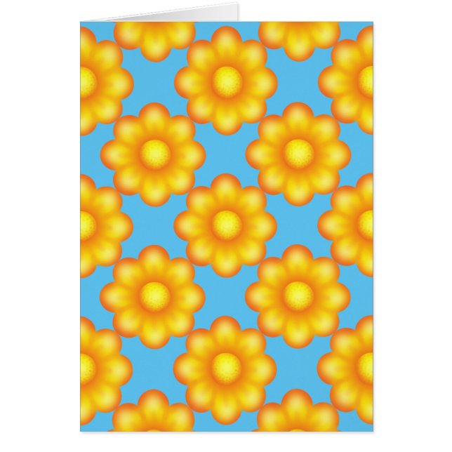 Cute Gult Flower Hälsningskort (Framsidan)