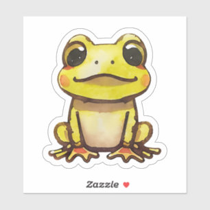 Cute Gult Frog Animal Klistermärken