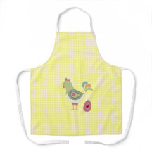 Cute Gult Gingham Chicken Apron