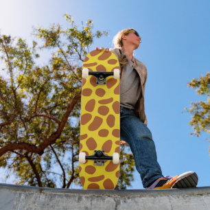Cute gult giraffe skin mönster mini skateboard bräda 18,5 cm