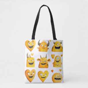 Cute Gult Halloween Monsters Tygkasse