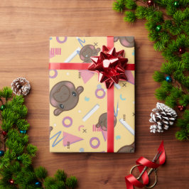 Cute Gult Hippo Presentpapper