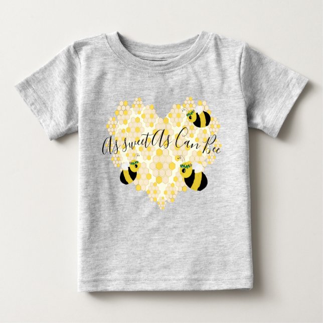Cute Gult Humla Baby Shower Gift T Shirt (Framsida)