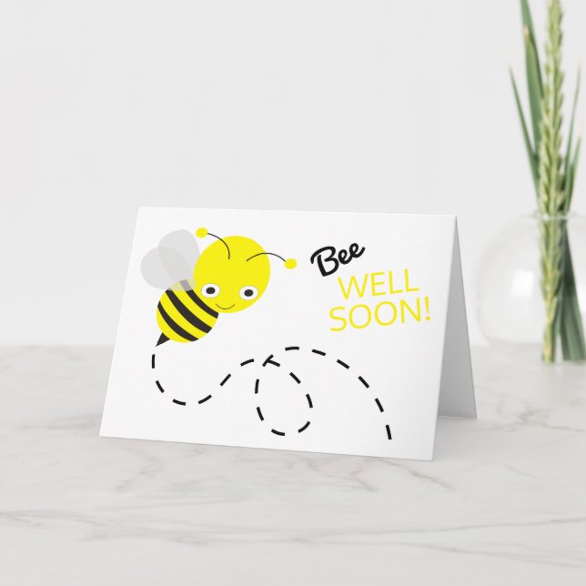 Cute Gult Humla kommer snart Kort (Framsida)