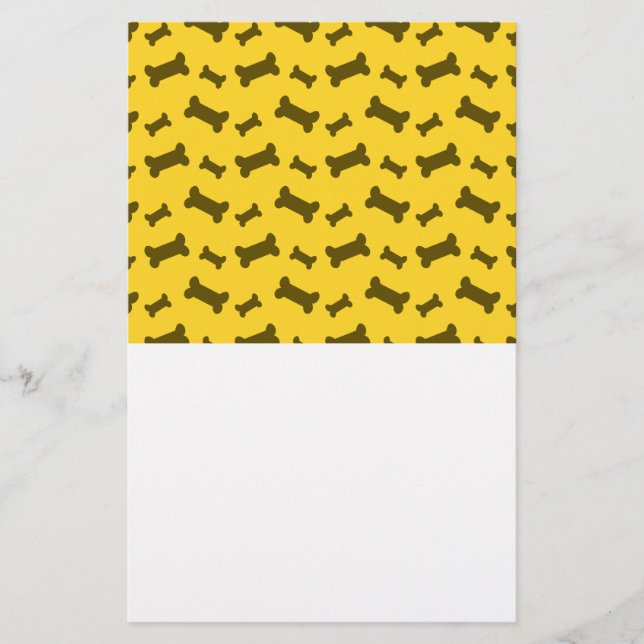Cute gult hund ben mönster brevpapper (Framsida)