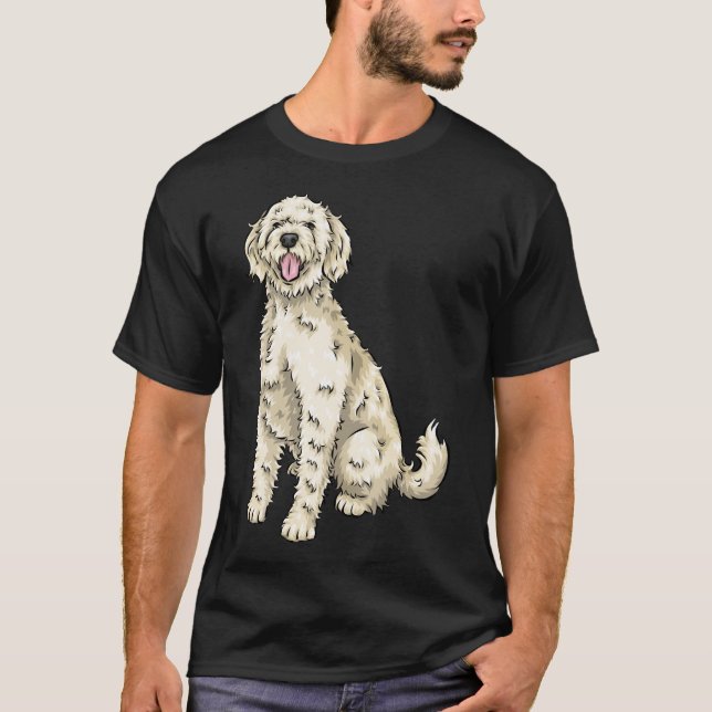 Cute Gult Labradoodle Cute Hund T Shirt (Framsida)