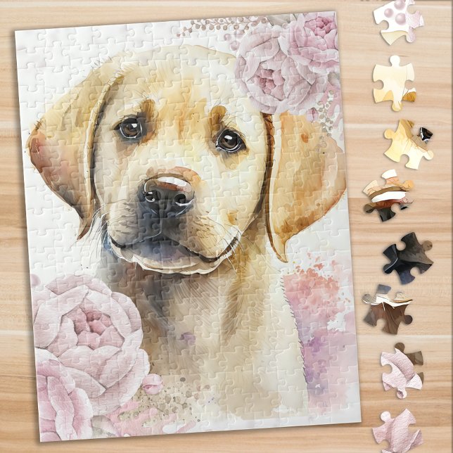 Cute Gult Labrador Puppy Hund Pussel (Skapare uppladdad)