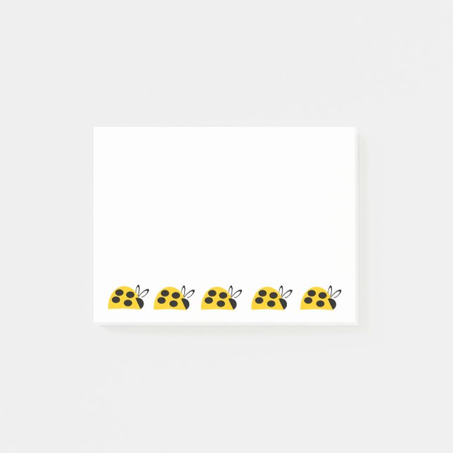 Cute Gult Ladybug Post-it Block (Framsida)