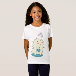 Cute Gult leende Dinosaur med Lycklig Stars T Shirt