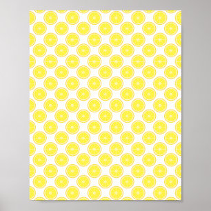Cute Gult Lemon Fruit Citrus Food Poster