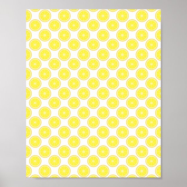 Cute Gult Lemon Fruit Citrus Food Poster (Framsidan)