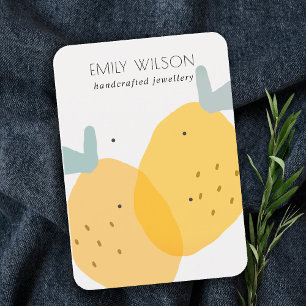 Cute Gult Lemon Fruktig Citrus 2 Visning Visitkort