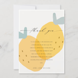 Cute Gult Lemon Fruktig Citrus Bright Baby Shower Tack Kort