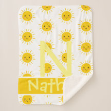 Cute Gult ler ler Sol Monogram Namn Baby