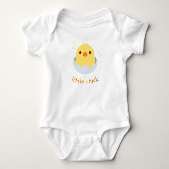 Cute Gult Little Chick Baby T Shirt (Framsida)