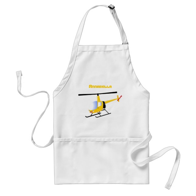 Cute gult lycklig tecknad helikopter förkläde (Framsidan)