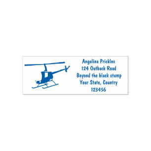 Cute gult lycklig tecknad helikopter självfärgande stämpel