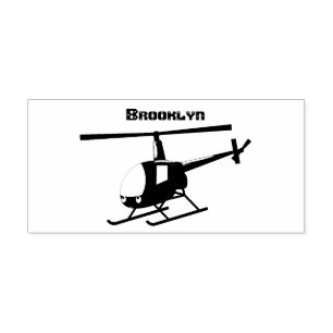 Cute gult lycklig tecknad helikopter stämpel