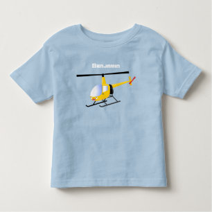 Cute gult lycklig tecknad helikopter t shirt