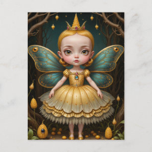 Cute Gult Maj Fairy Vykort