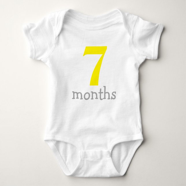 Cute Gult månadsvis Baby T Shirt (Framsida)