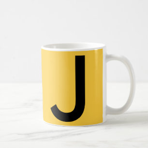 Cute Gult Monogram Travel Kaffemugg