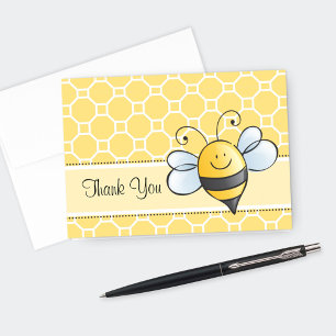 Cute Gult och Black Bumblebee Tack Kort