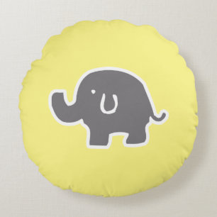 Cute Gult och Grått Elephant Kids Dekorativ kudde