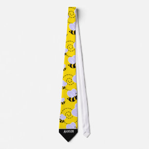 Cute-Gult och svart bi Slips