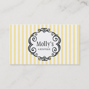 Cute Gult och White Rand Mode Boutique Visitkort