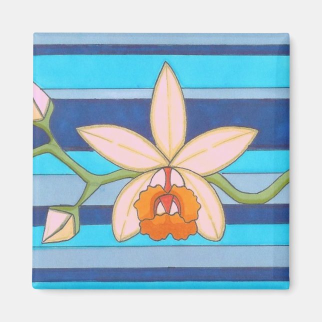 Cute Gult Orchid Flower Anpassningsbar-kylskåp Mag Magnet (Framsidan)