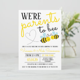 Cute Gult överordnad till Bee Baby Shower Inbjudningar