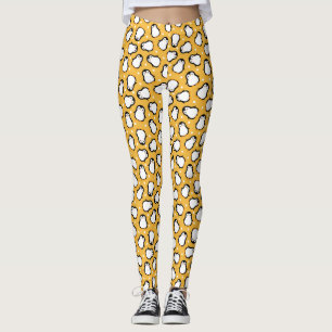 Cute gult penguin mönster leggings