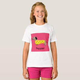 Cute Gult & Rosa Dachshund Hund Funny T Shirt