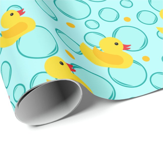 Cute Gult Rubber Ankor Bubbles Baby Shower Presentpapper (Rullad Hörn)