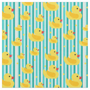 Cute Gult Rubber Ankor Stripe Bathtime Mönster Tyg