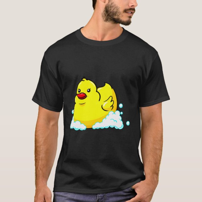 Cute Gult Rubber Ducky Gift Funny Anka Surfing I T Shirt (Framsida)