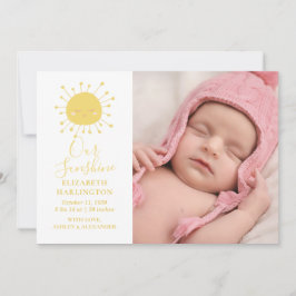Cute gult sol. Nyfödd bebis födelse. Sunshine newb Meddelande