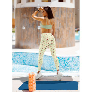 Cute Gult Sport Women Yoga Byxor Leggings