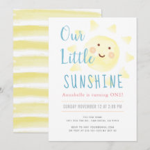 Cute Gult Sunshine Girl 1st Birthday Party