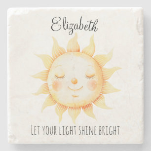 Cute Gult Sunshine Personlig Stenunderlägg