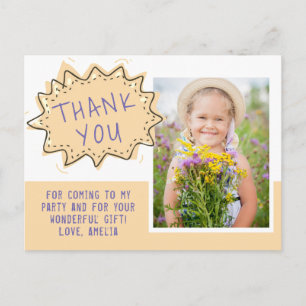 Cute Gult Tal Cloud Birthday Tack Photo Vykort