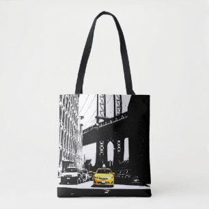 Cute Gult Taxi Nyc New York City Brooklyn Black Tygkasse