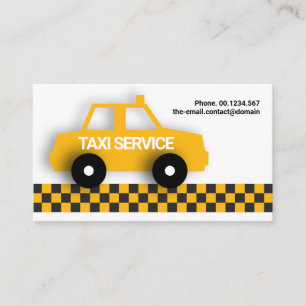 Cute Gult Taxi On Call-drivrutinen för privat hyra Visitkort