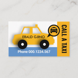 Cute Gult-Taxi-samtal Visitkort